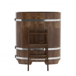 Купель овальная Bentwood из сращенных ламелей мореной лиственницы 0,59 х 1,06 х 1,2 м