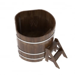 Купель угловая Bentwood из сращенных ламелей мореной лиственницы 1,03х1,03 Высота 1,0 м