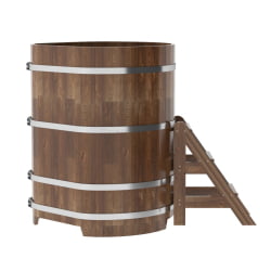 Купель угловая Bentwood из сращенных ламелей мореной лиственницы 1,03х1,03 Высота 1,4 м