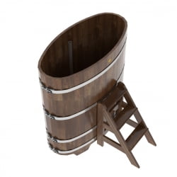 Купель овальная Bentwood из сращенных ламелей мореной лиственницы 0,69 х 1,31 х 1,4 м