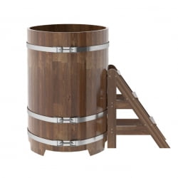 Купель овальная Bentwood из сращенных ламелей мореной лиственницы 0,80 х 1,42 х 1,2 м
