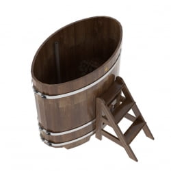 Купель овальная Bentwood из сращенных ламелей мореной лиственницы 0,80 х 1,42 х 1,2 м