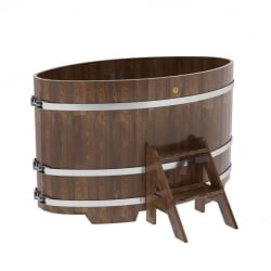 Купель овальная Bentwood из сращенных ламелей мореной лиственницы 0,92 х 1,66 х 1,0 м