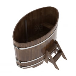 Купель овальная Bentwood из сращенных ламелей мореной лиственницы 0,92 х 1,66 х 1,1 м