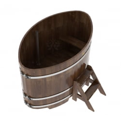 Купель овальная Bentwood из сращенных ламелей мореной лиственницы 1,02 х 1,68 х 1,1 м