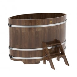 Купель овальная Bentwood из сращенных ламелей мореной лиственницы 1,02 х 1,68 х 1,1 м