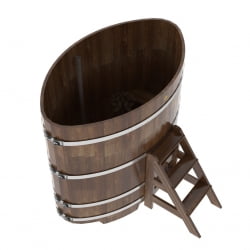 Купель овальная Bentwood из сращенных ламелей мореной лиственницы 1,02 х 1,68 х 1,4 м
