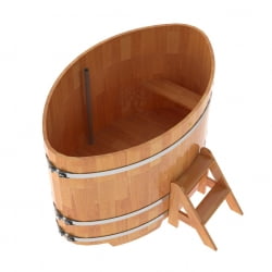 Купель овальная Bentwood из сращенных ламелей натуральной лиственницы 1,08 х 1,75 х 1,1 м