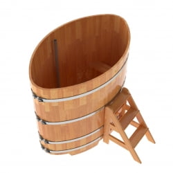 Купель овальная Bentwood из сращенных ламелей натуральной лиственницы 1,08 х 1,75 х 1,4 м