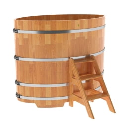 Купель овальная Bentwood из сращенных ламелей натуральной лиственницы 1,08 х 1,75 х 1,4 м