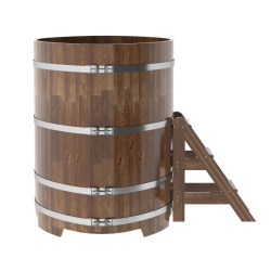 Купель овальная Bentwood из сращенных ламелей мореной лиственницы 1,08 х 1,75 х 1,4 м