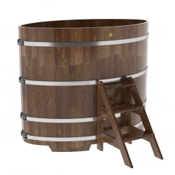 Купель овальная Bentwood из сращенных ламелей мореной лиственницы 1,08 х 1,75 х 1,4 м