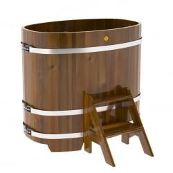 Купель Овальная Bentwood из морёной лиственницы Рустик 0,76 х 1,16 х 1,1 м