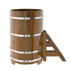 Купель Овальная Bentwood из морёной лиственницы Рустик 0,92 х 1,66 х 1,4 м