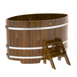 Купель Овальная Bentwood из морёной лиственницы Рустик 1,08 х 1,75 х 1,0 м