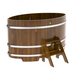 Купель Овальная Bentwood из морёной лиственницы Рустик 1,02 х 1,68 х 1,0 м