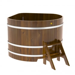 Купель Угловая Bentwood из морёной лиственницы Рустик 1,37 х 1,37 х 1,0 м