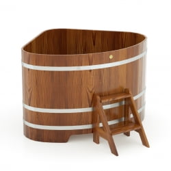 Купель угловая Bentwood из лиственницы 1,31х1,31 h=1,0 (лиственница морёная), Премиум