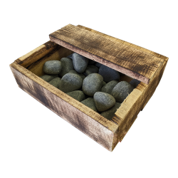 Камень для бани Оливин шлифованный, ящик 10 кг, 40-80 мм