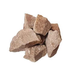 Камень для бани и сауны Малиновый кварцит колотый, 10 кг., мелкий