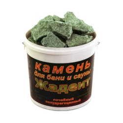 Камень для бани и сауны Жадеит колотый, 20 кг., крупный, для дровяных печей