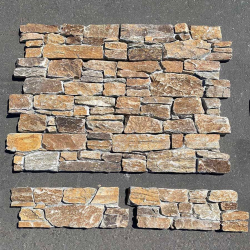 Панель из камня Кварцит мультиколор (Грубый камень) 550x200x20-40 мм (4 шт.)