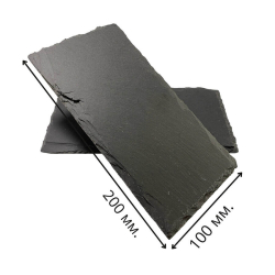 Плитка из камня Сланец чёрный (Натуральный скол) 100x200x5-7 мм (20 шт.)