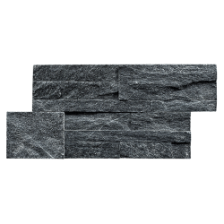 3Д панель из камня Кварцит чёрный (Модерн) 350х180х10-20 мм (6 шт.)