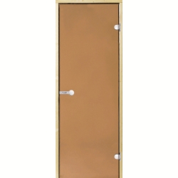 Дверь для бани стеклянная HARVIA STG 9x19, сосна, цвет бронзовый