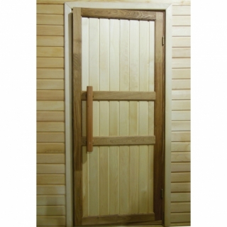 Дверь из дуба и осины, глухая, с дверным блоком . Фото №1