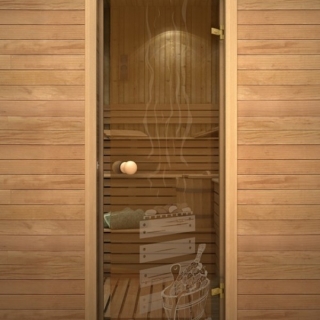 Дверь для сауны Акма «Кноб» Банька мат. 690*1890мм. Фото №1