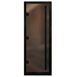Дверь для хамам Арта Премьер, Бронза матовая с черным профилем, 210х90. Фото №1