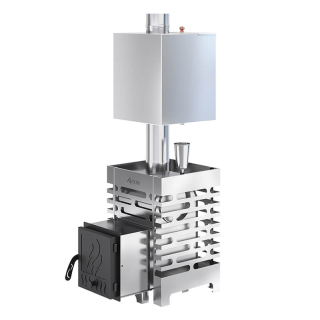 Печь для бани ASTON 12 INOX, Нержавеющая сталь, с баком на трубе 50л Ø115 (AISI 439). Фото № 1