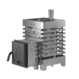 Печь для бани ASTON 12 INOX, Нержавеющая сталь, с круглым баком на трубе 50л Ø115 (AISI 439). Фото № 5