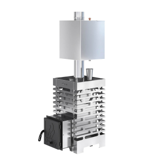 Печь для бани ASTON 16 INOX, Нержавеющая сталь, с баком на трубе 50л Ø115 (AISI 439). Фото № 1