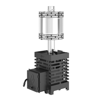 Печь для бани ASTON 12 Сталь (09Г2С) с круглым баком на трубе 50л Ø115 (AISI 439). Фото № 1