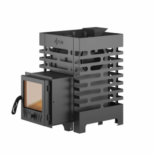 Печь для бани ASTON 12 стекло, Сталь (09Г2С) с баком на трубе 50л Ø115 (AISI 439). Фото № 3