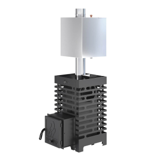 Печь для бани ASTON 16 Сталь (09Г2С) с баком на трубе 50л Ø115 (AISI 439). Фото № 1