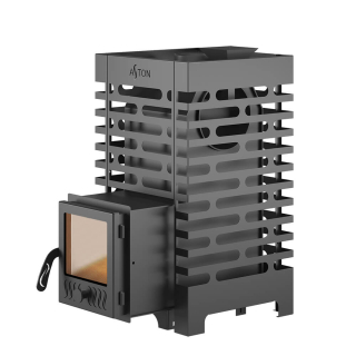 Печь для бани ASTON 16 стекло, Сталь (09Г2С) с баком на трубе 50л Ø115 (AISI 439). Фото № 4