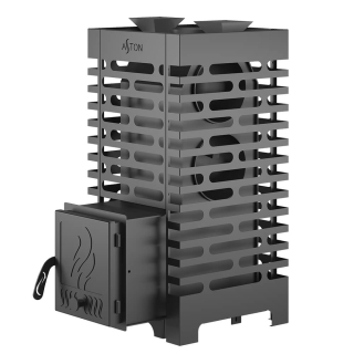 Печь для бани ASTON 20 Сталь (09Г2С) с круглым баком на трубе 50л Ø115 (AISI 439). Фото № 2