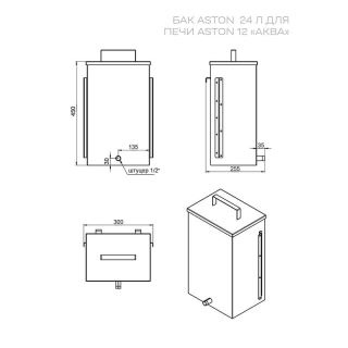 Печь для бани ASTON 12 стекло 