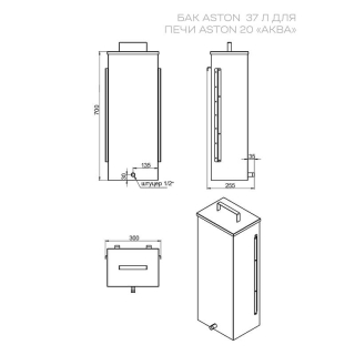 Печь для бани ASTON 20 INOX стекло 