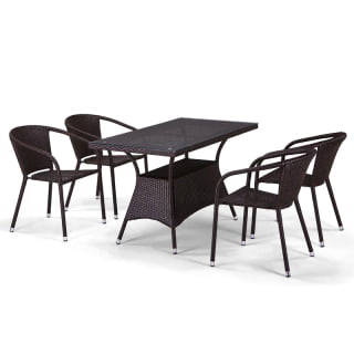 Комплект плетеной мебели из искусственного ротанга T198D/Y137C-W53 Brown 4Pcs. Фото № 1