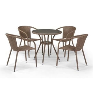 Комплект плетеной мебели из искусственного ротанга T282ANT/Y137C-W56 Light Brown 4Pcs. Фото №1