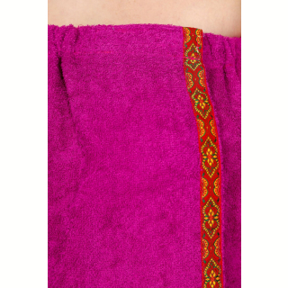 Набор для сауны махровый женский (парео, чалма, рукавица), фуксия, 54-60. Фото №7