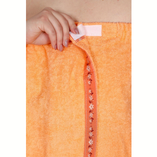 Набор для сауны махровый женский (парео, чалма, рукавица), персиковый, 54-60. Фото №6