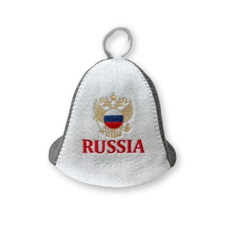 Шапка для бани и сауны, Герб РФ. Фото № 1