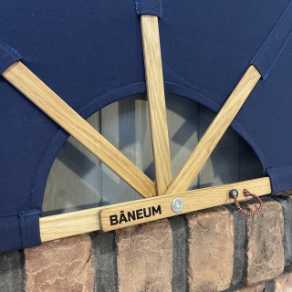 Банный веер BANEUM с каркасом из дуба 80 см, темно-синий. Фото №5