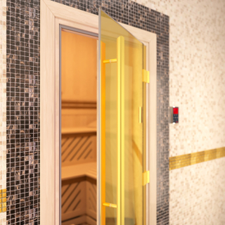 Дверь для бани и сауны DoorWood Престиж Золото 200х80 (по коробке). Фото №5