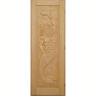 Деревянная дверь для бани DoorWood Нептун Кавказская Липа 1900х700. Фото №1